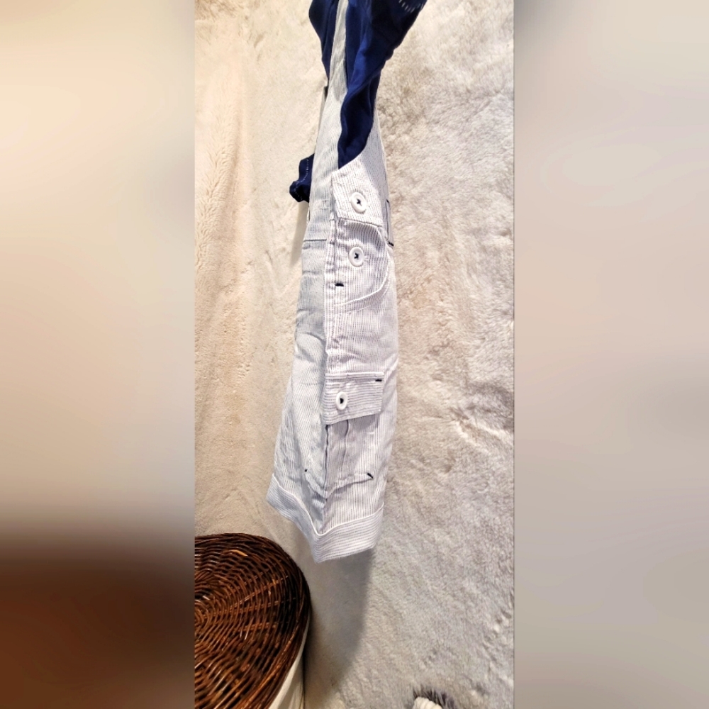 Baby Boys Seersucker Shortall and Polo Shirt, 2 Piece Set - Picture 2 of 5